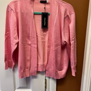 Women's Pink Open-Front Cardigan